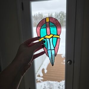 Stained Glass Art Piece Handmade Sword